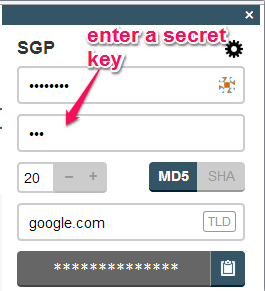 enter secret key