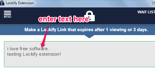enter the text