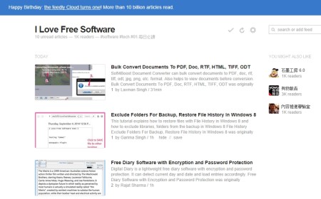 online RSS feed reader