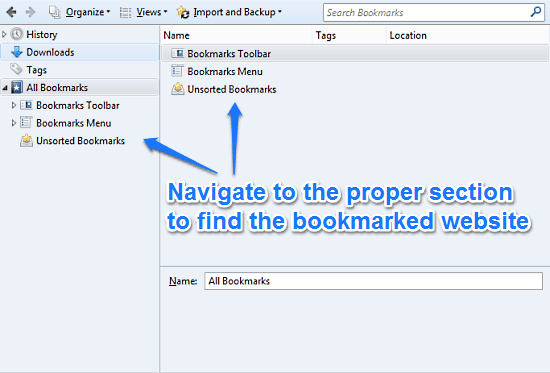firefox bookmark manager