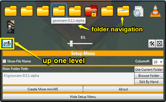 folder navigation miniwe