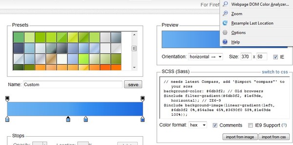 gradient generating addons firefox 1