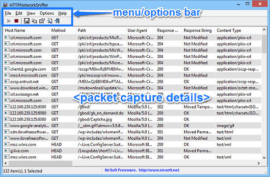 http network sniffer mainui