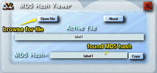 md5 hash viewer ui