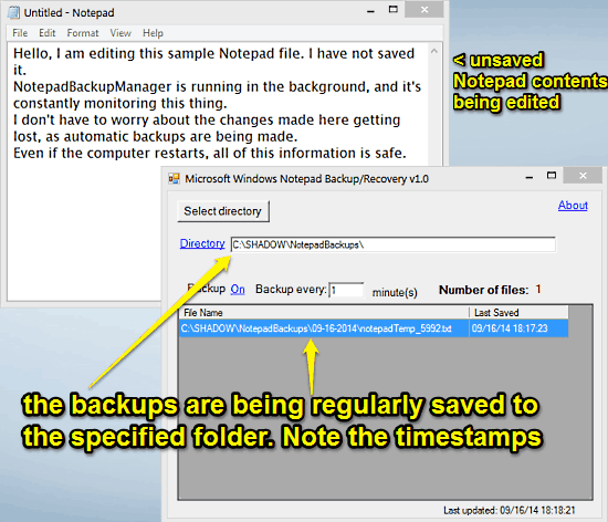 notepadbackupmanager saving