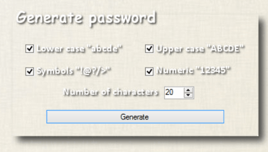 password info