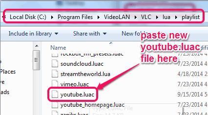 paste updated youtube.luac file to playlist folder