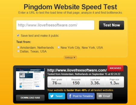 check loading speed of websites