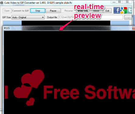 real-time preview for conversion process