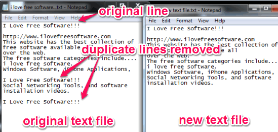 remove duplicate lines from text file