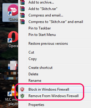 right-click context menu option