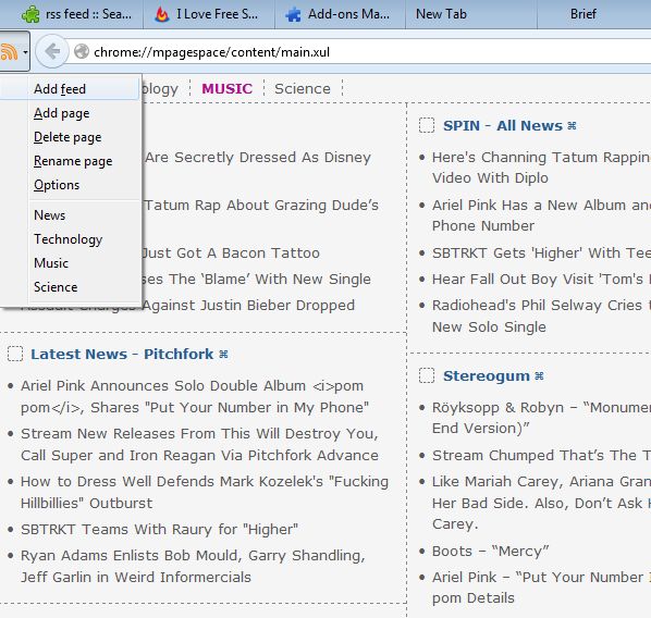rss feed reading addons for Firefox 4