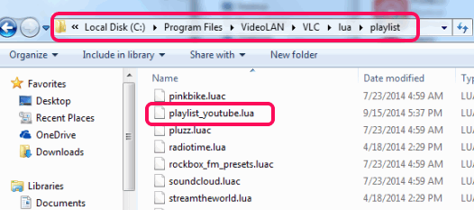 save playlist_youtube.lua script to playlist folder of VLC