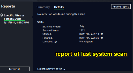 scan reports