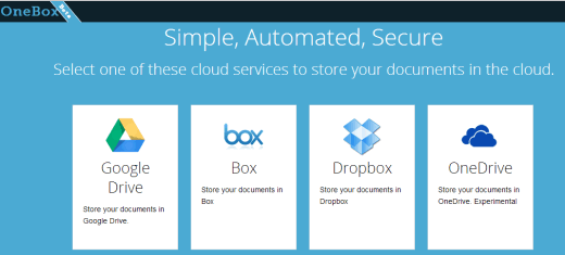 select a cloud service and login