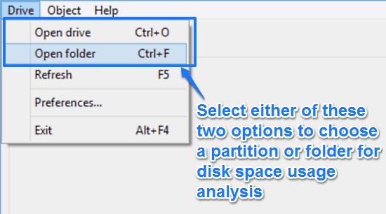 select drive or folder