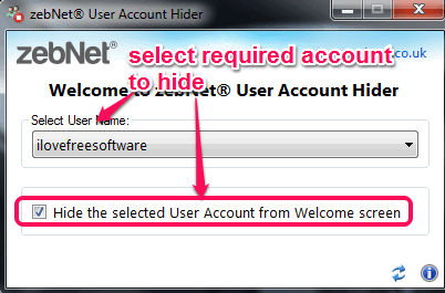 select required account to hide