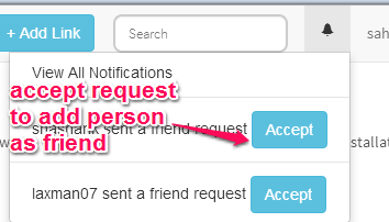 send request and accept request