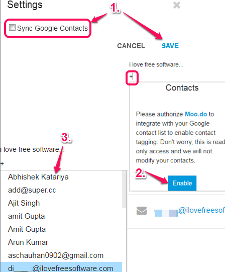 sync Google Contacts to add