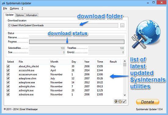 sysinternalsupdater mainui