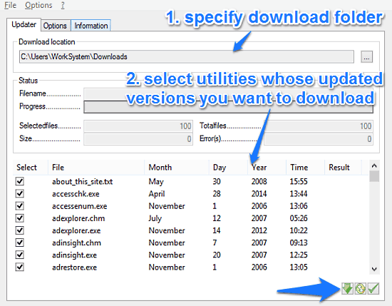 sysinternalsupdater update