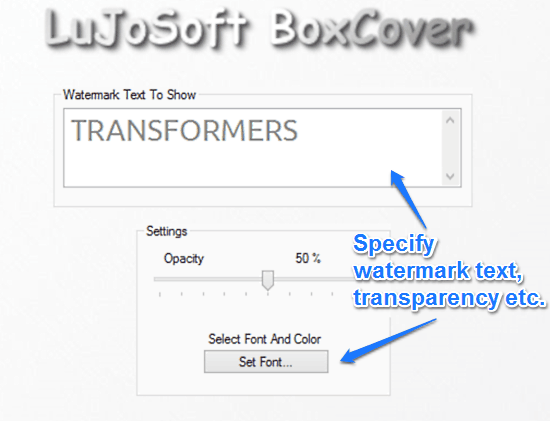 watermark settings