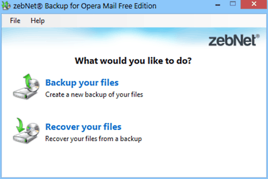 zebnet backup for opera mail mainui