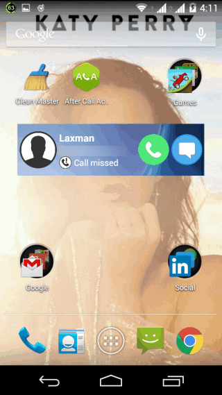 After Call Actions Widget