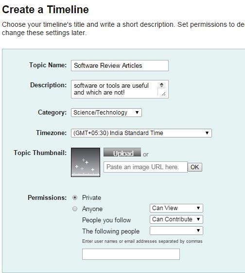 Dipity Create Timeline topic