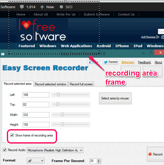 Easy Screen Recorder- interface