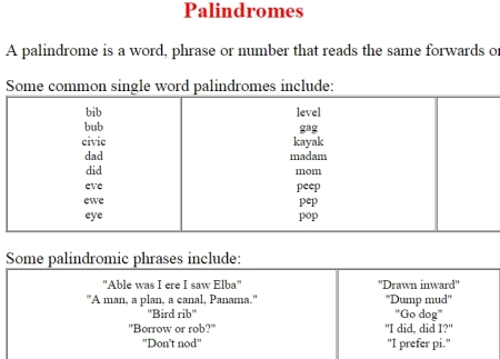learn palindromes online