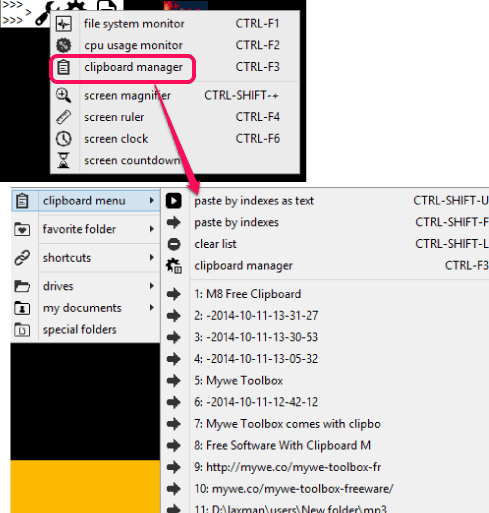 Mywe Toolbox- free clipboard manager, cpu monitor usage