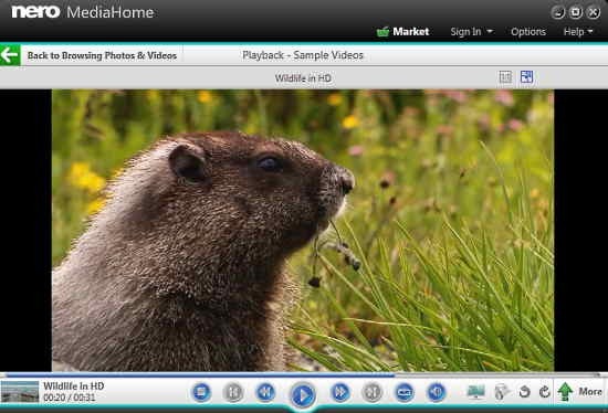 Nero MediaHome Video Playback