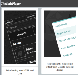 TheCodePlayer- learn html5, java with video style walkthroughs
