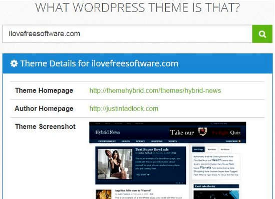 WhatWPThemeisThat Theme Detail