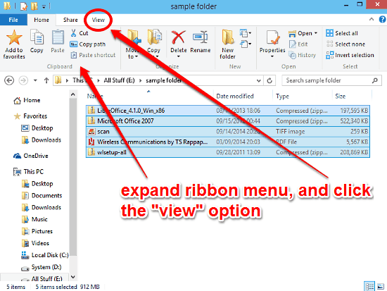 activate ribbon menu and go to view