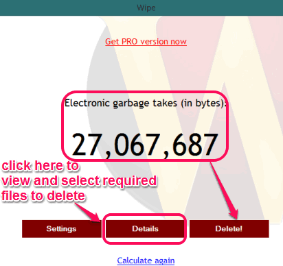 auto calculate garbage using its interface