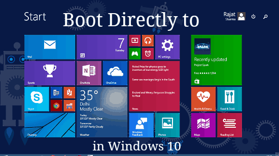 boot directly to start screen header image