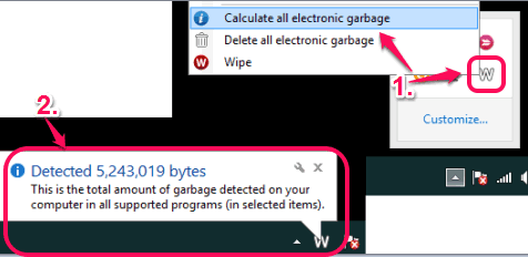 detect total amount of garbabe present in PC