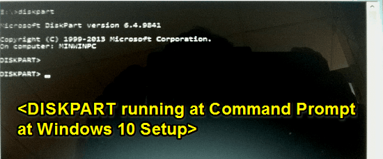 diskpart running