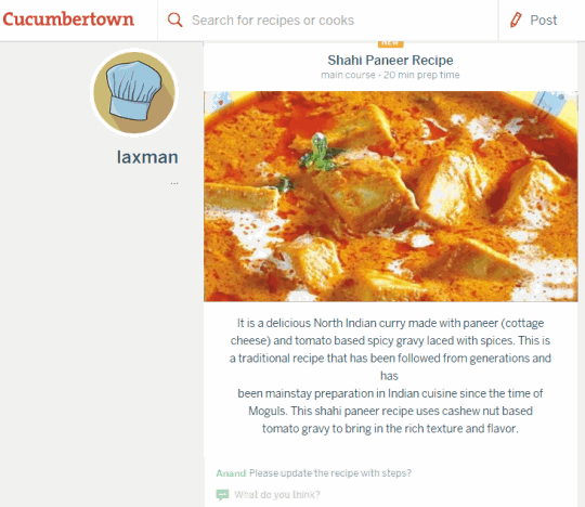 people can see the recipe and comment on i