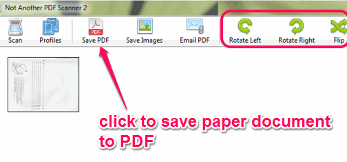rotate, flip scanned document, and generate PDF file