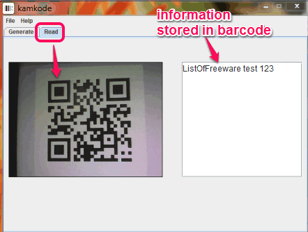 scan barcode using webcam