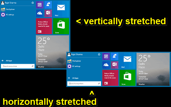 two variations of the start menu