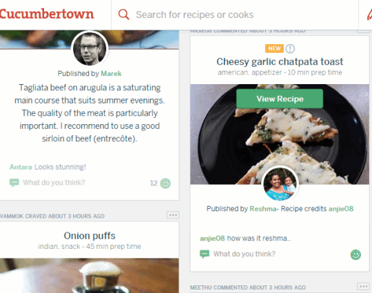 view recipe of other users and follow them