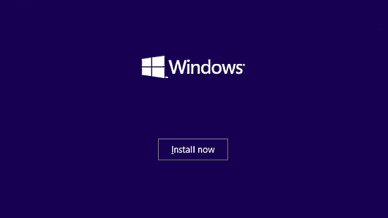 windows 10 install screen