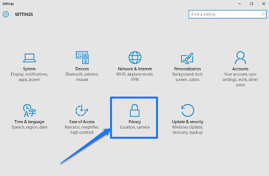 windows 10 modern settings privacy