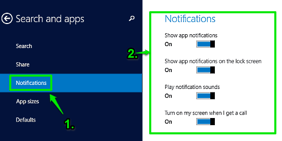 windows 10 notifications section