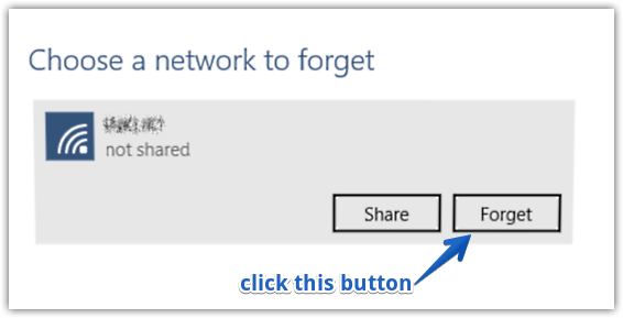 windows 10 remove saved wifi network