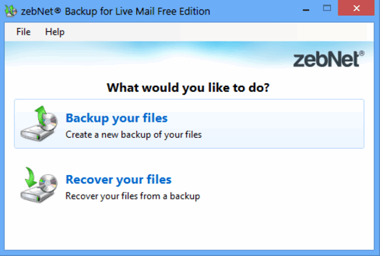 zebnet backup for livemail in action